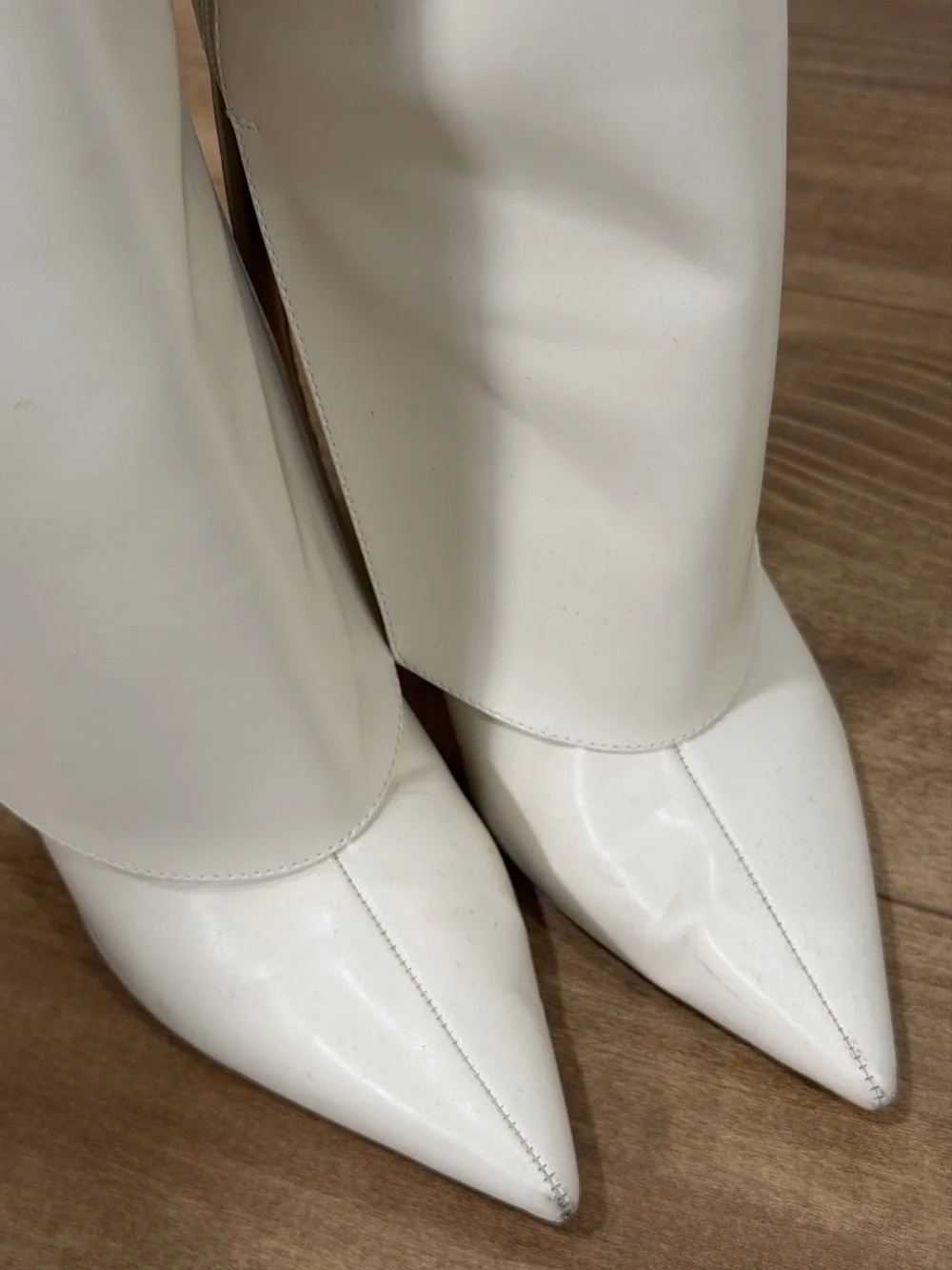 INC International Concepts Skylar Off-White Knee-High Boots | Size 8.5M